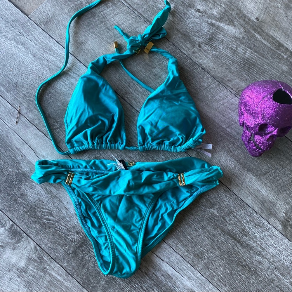 VIX teal blue bikini set